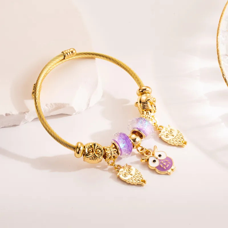 Enchanted Bloom Heart Rhinestone Adjustable Bangle