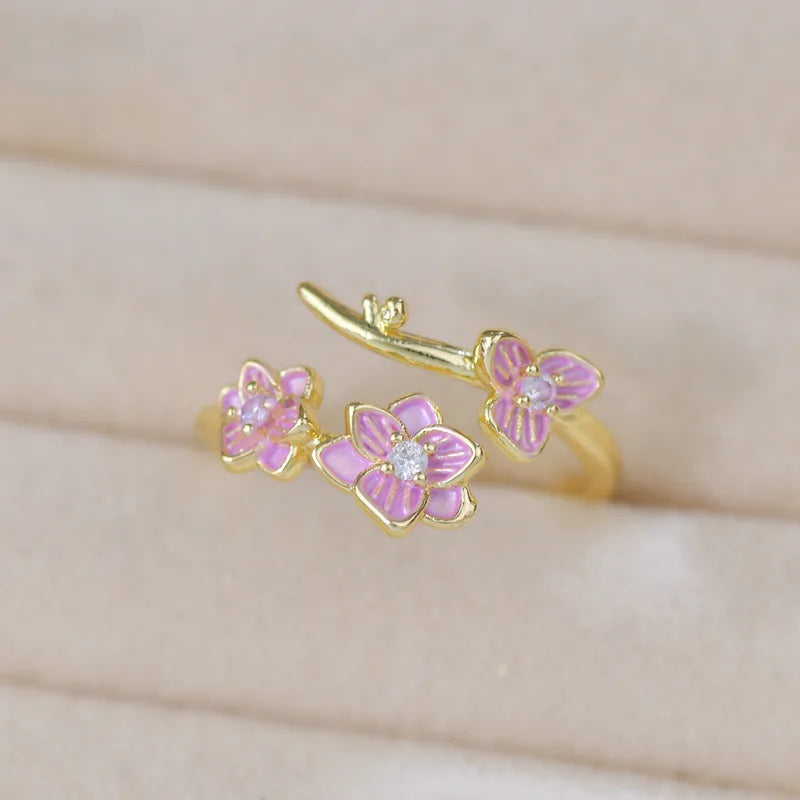 Flower Branch French Style Adjustment Ring