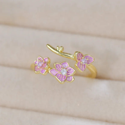 Flower Branch French Style Adjustment Ring