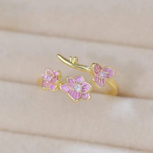 Flower Branch French Style Adjustment Ring