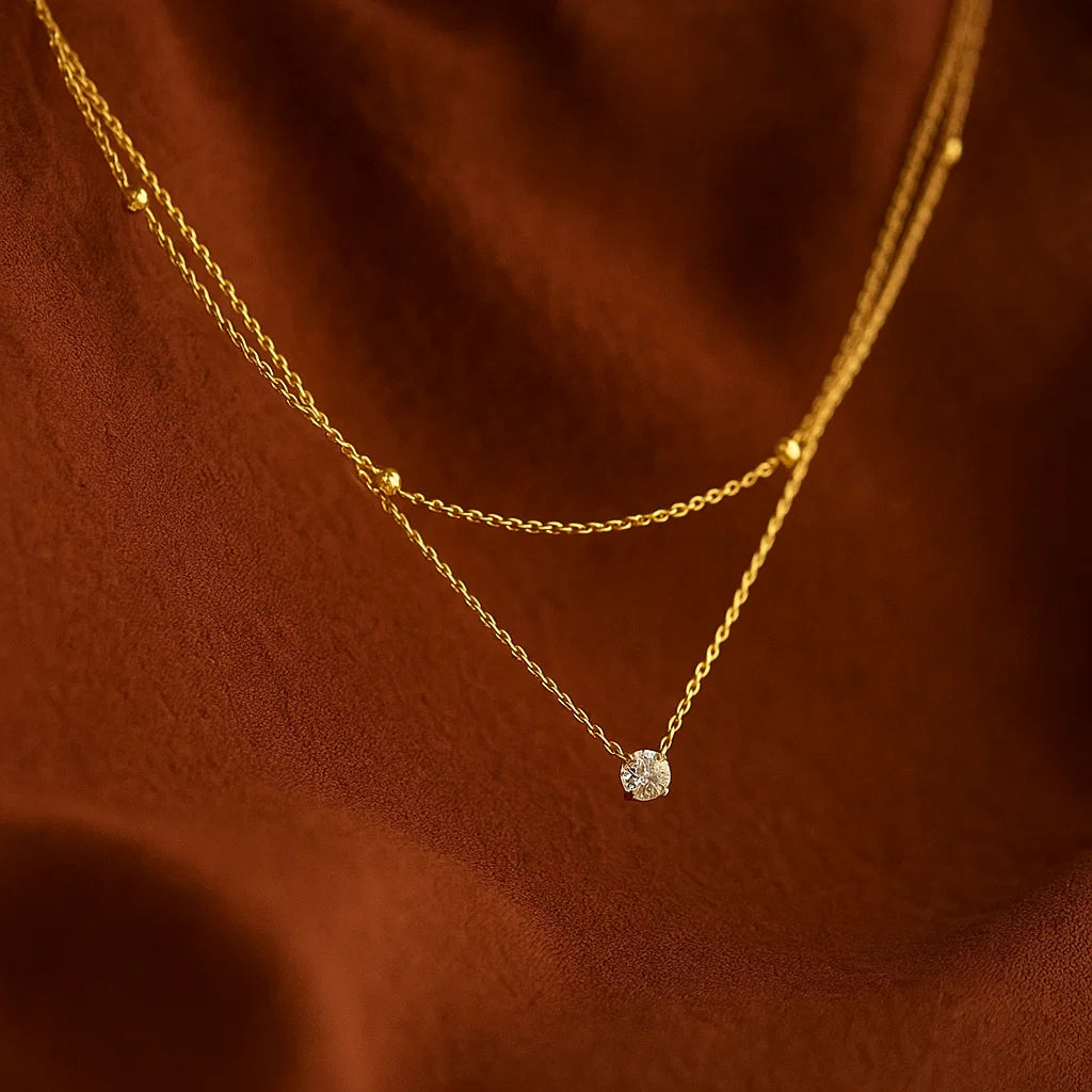 Golden Beaded Radiance Necklace