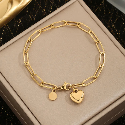 Heart Paperclip Bracelet