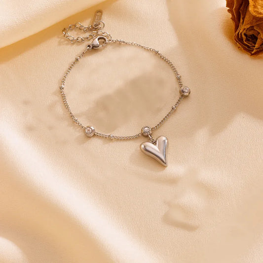 Heart Shape Peach Anklet