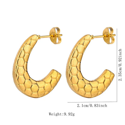 Honeycomb Hoop Earrings