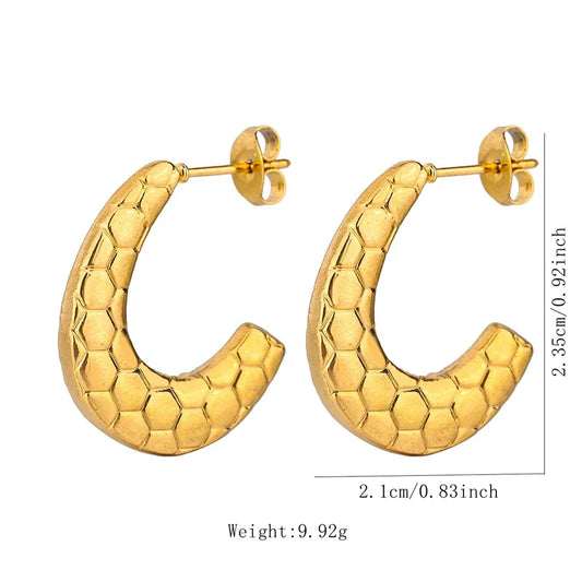 Honeycomb Hoop Earrings