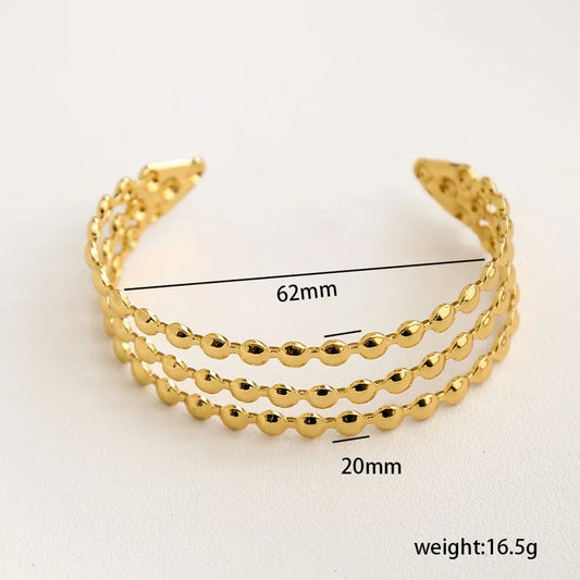 Layered Beaded  Adjustable Bangle