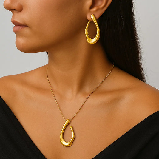 Modern Style Necklace Earrings Set