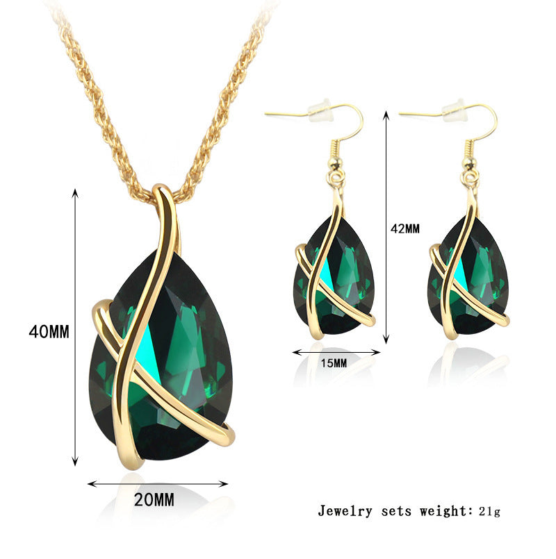 Petal Drop Necklace Earrings Set