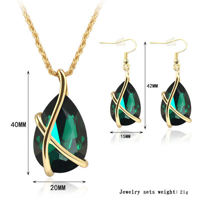 Petal Drop Necklace Earrings Set
