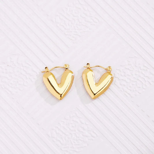 Puffed Heart Hoops
