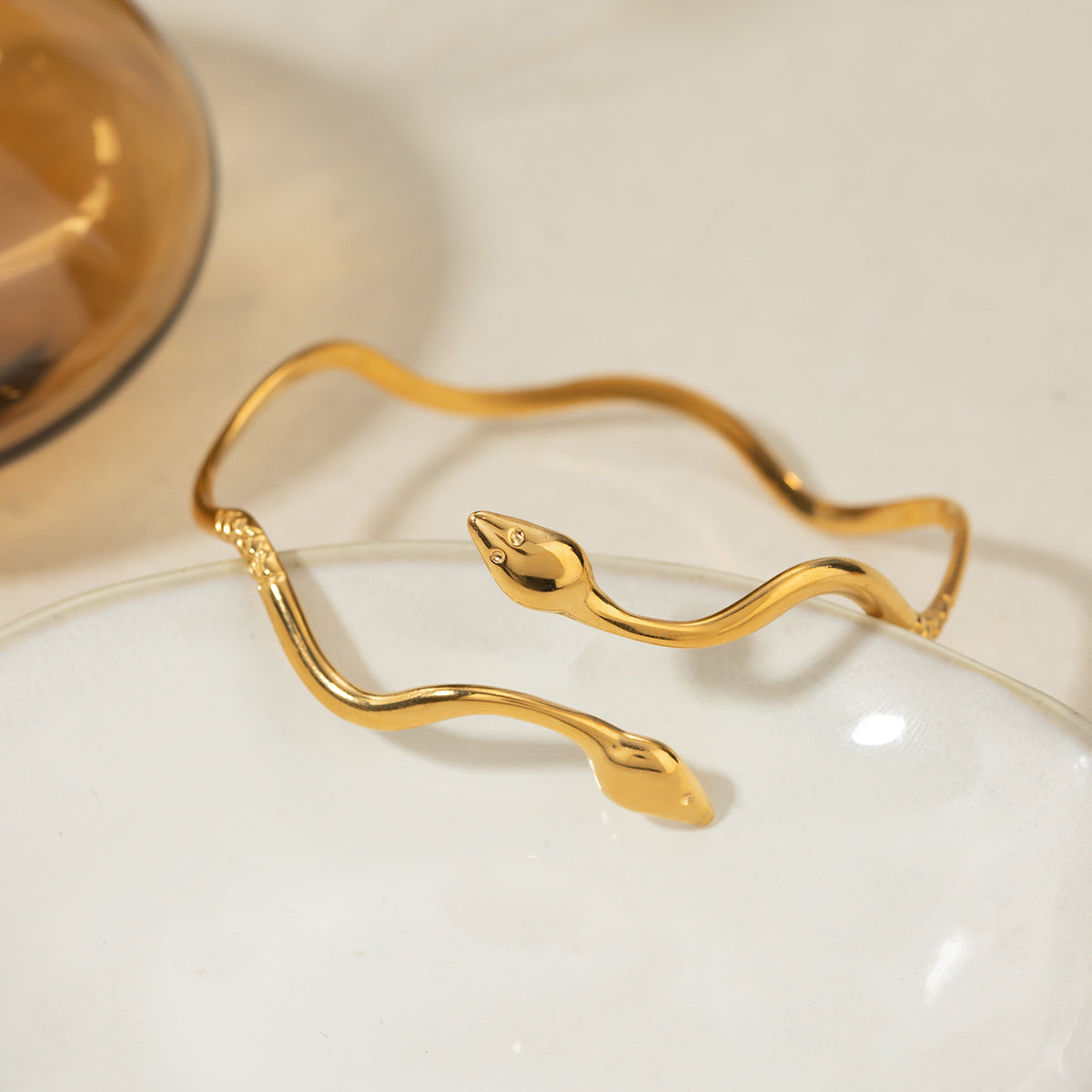 Retro Gold Snake Bangle