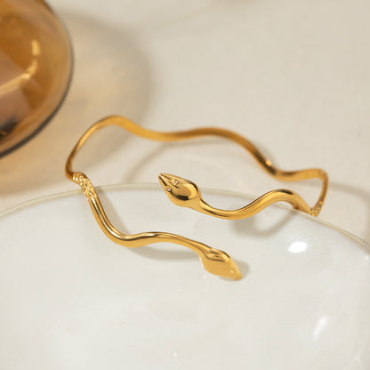 Retro Gold Snake Bangle