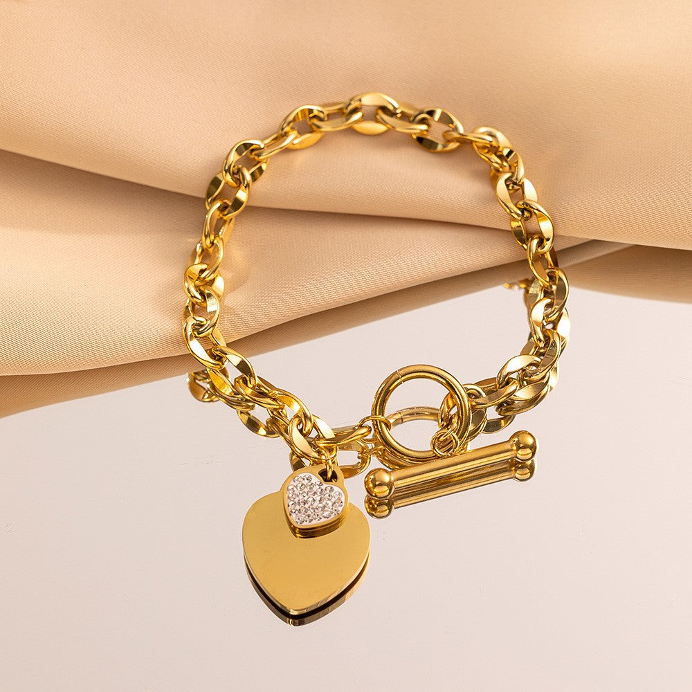 Rhinestones Golden Bracelet