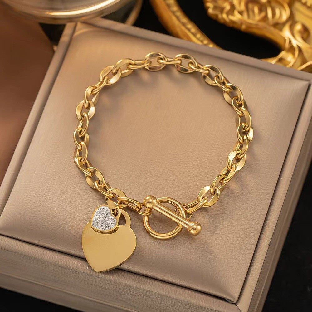 Rhinestones Golden Bracelet