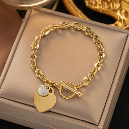 Rhinestones Golden Bracelet