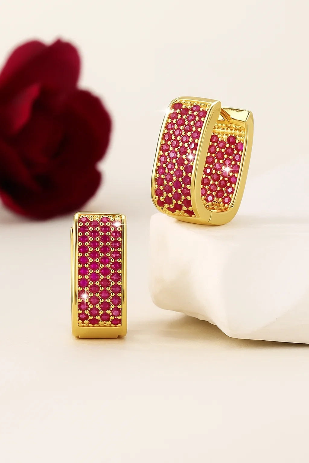 Sparkling Embrace Hoop Earrings