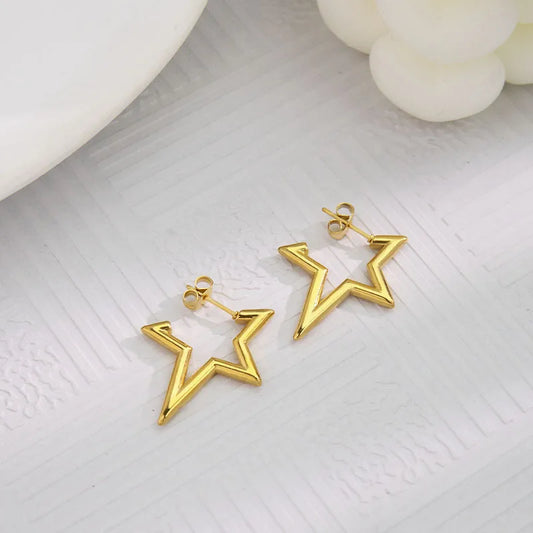Star Shaped Hoop Earrings