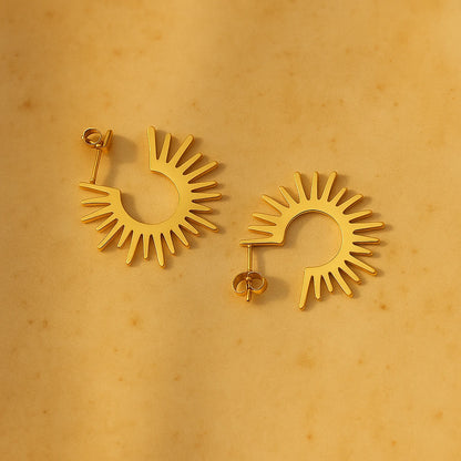 Sun Rays Necklace Earring Set