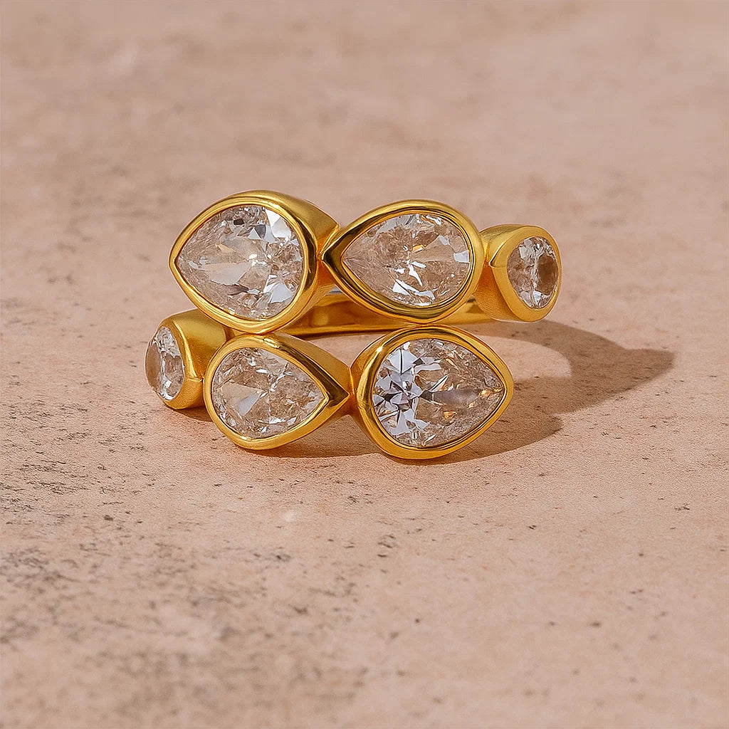 Twin Cascade Adjustable Ring