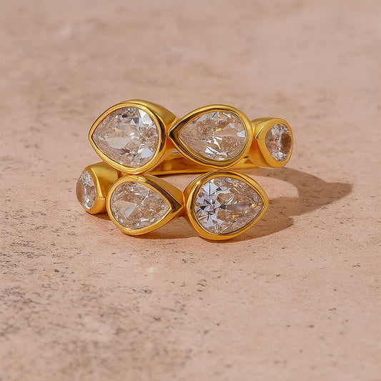 Twin Cascade Adjustable Ring