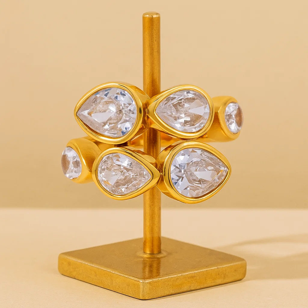 Twin Cascade Adjustable Ring
