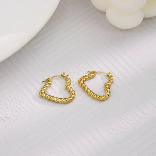 Twisted Heart Ear Hoops