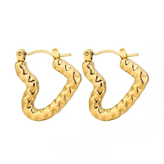 Wavy Heart Hoops