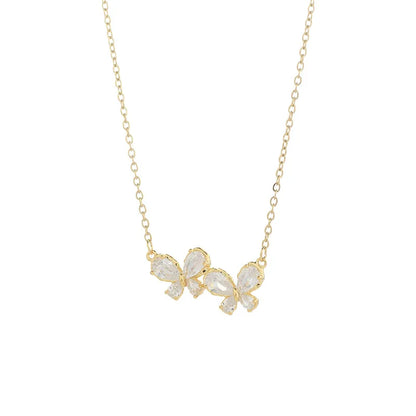 Shiny Butterfly Zircon Necklace