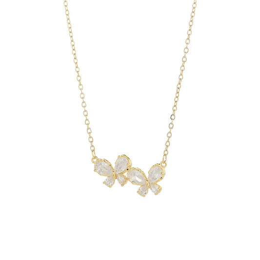 Shiny Butterfly Zircon Necklace