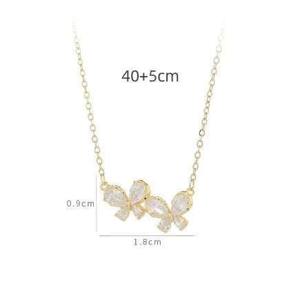 Shiny Butterfly Zircon Necklace