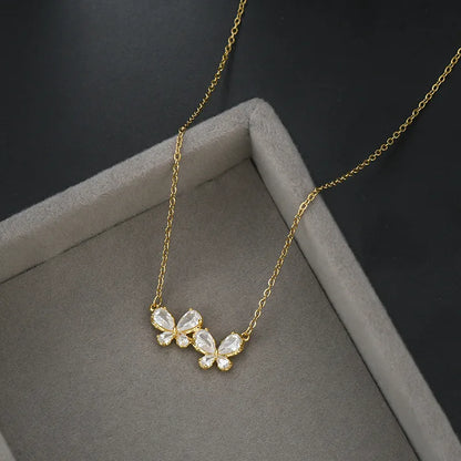 Shiny Butterfly Zircon Necklace