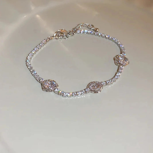 Silver Rosette Bracelet
