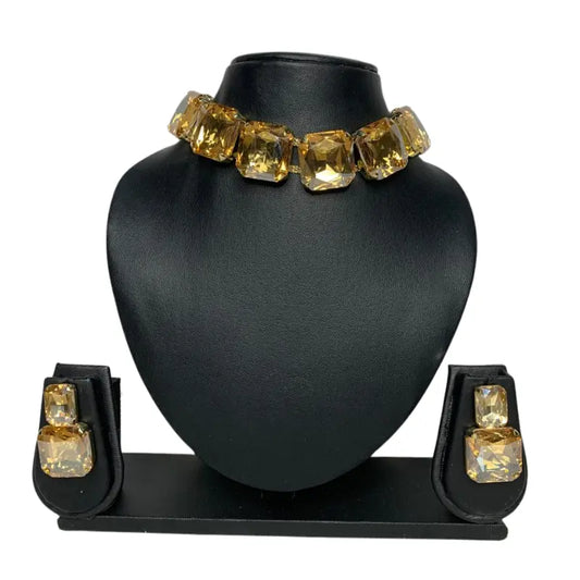 Sunlit Spark Statement Necklace Set