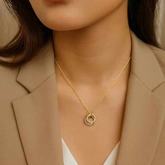 Trinity Knot Zircon Dainty Necklace