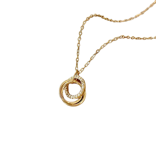 Trinity Knot Zircon Dainty Necklace