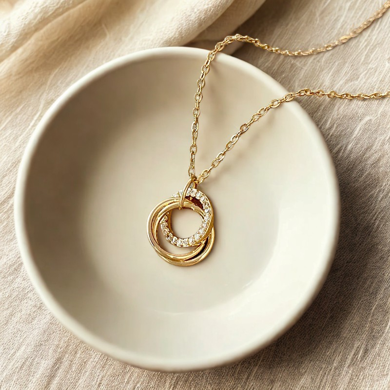 Trinity Knot Zircon Dainty Necklace