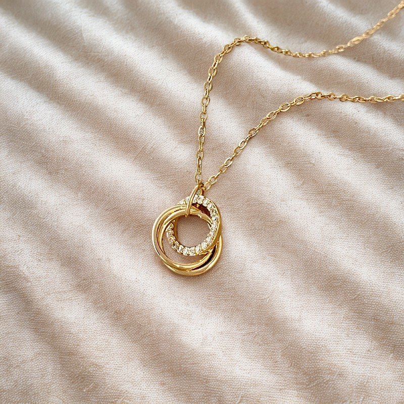 Trinity Knot Zircon Dainty Necklace