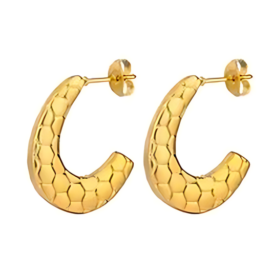 Honeycomb Hoop Earrings